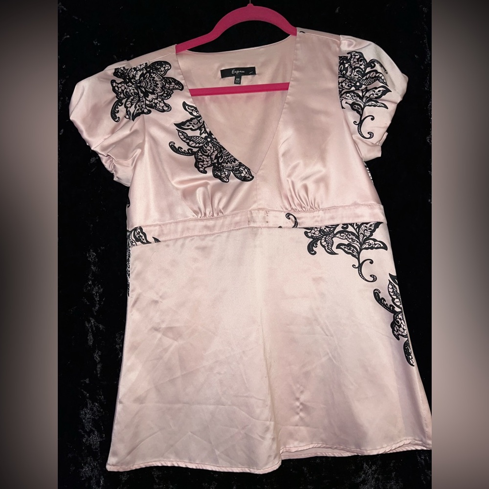 Silk V-Neck Embroidered Top